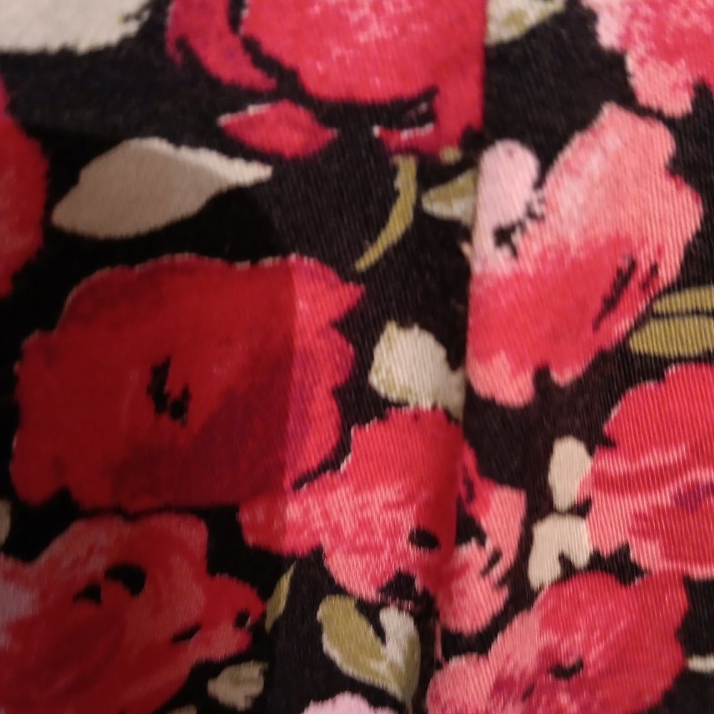 Merona Sleeveless Dress Black with Red Flowers Size Medium - Picture 4 of 4